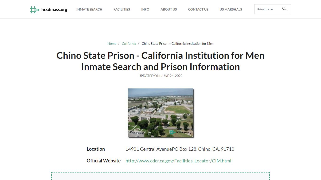 Chino State Prison - California Institution for Men Inmate ...