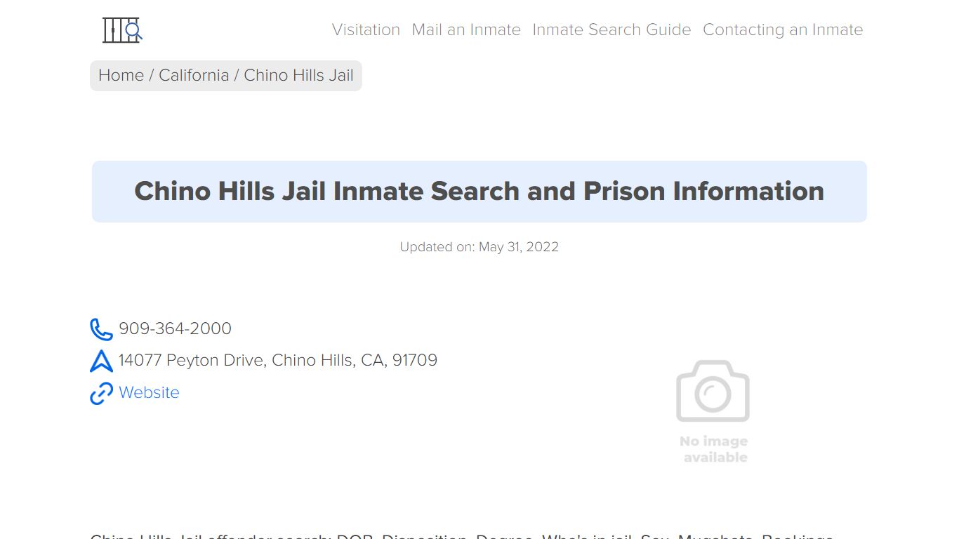 Chino Hills Jail Inmate Search, Visitation, Phone no ...